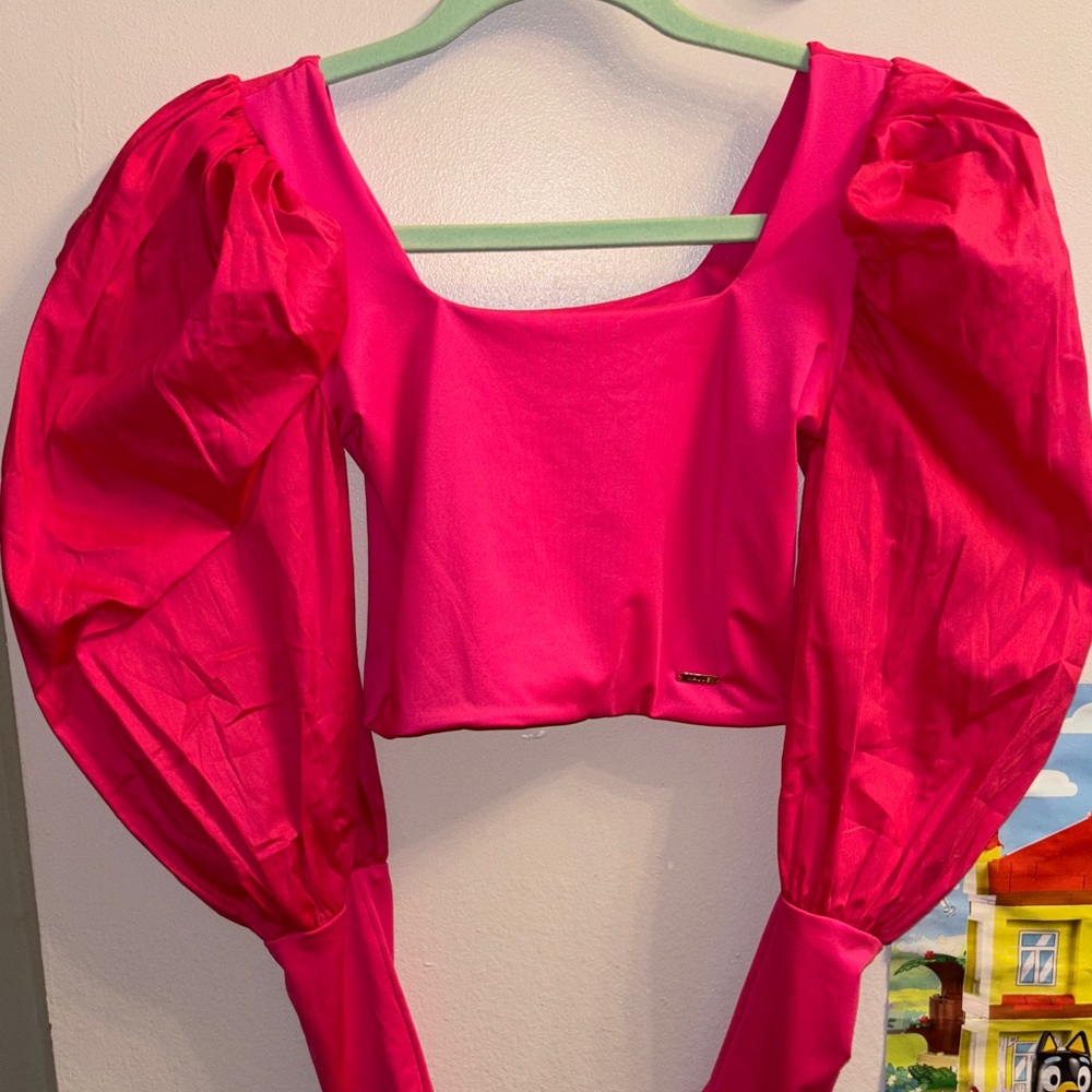 Vibrant Pink Puff Sleeve Top